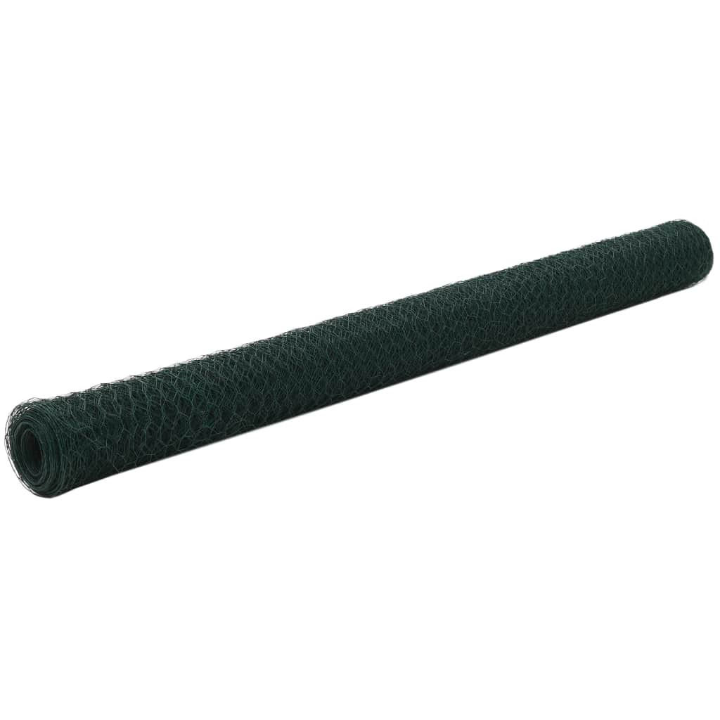 Chicken Wire Fence Steel with PVC Coating 25x1.5 m Green- Fence Panels - HomeShopIreland - Home Shop Ireland - Fence Panels - Chicken Wire Fence Steel with PVC Coating 25x1.5 m Green