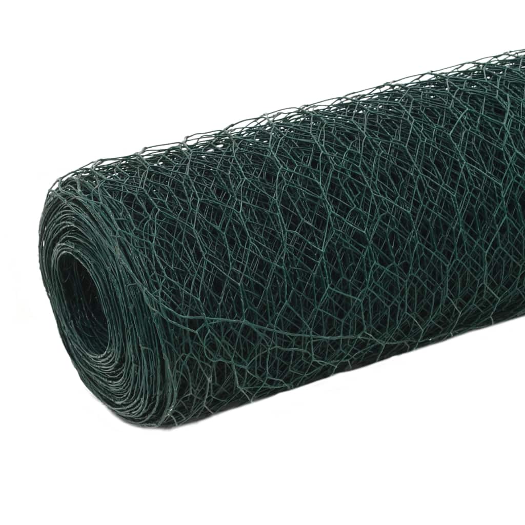 Chicken Wire Fence Steel with PVC Coating 25x1.5 m Green- Fence Panels - HomeShopIreland - Home Shop Ireland - Fence Panels - Chicken Wire Fence Steel with PVC Coating 25x1.5 m Green