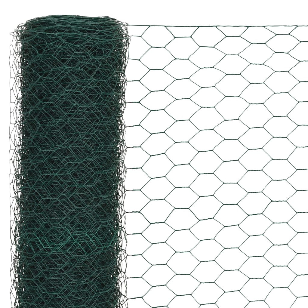Chicken Wire Fence Steel with PVC Coating 25x1.5 m Green- Fence Panels - HomeShopIreland - Home Shop Ireland - Fence Panels - Chicken Wire Fence Steel with PVC Coating 25x1.5 m Green