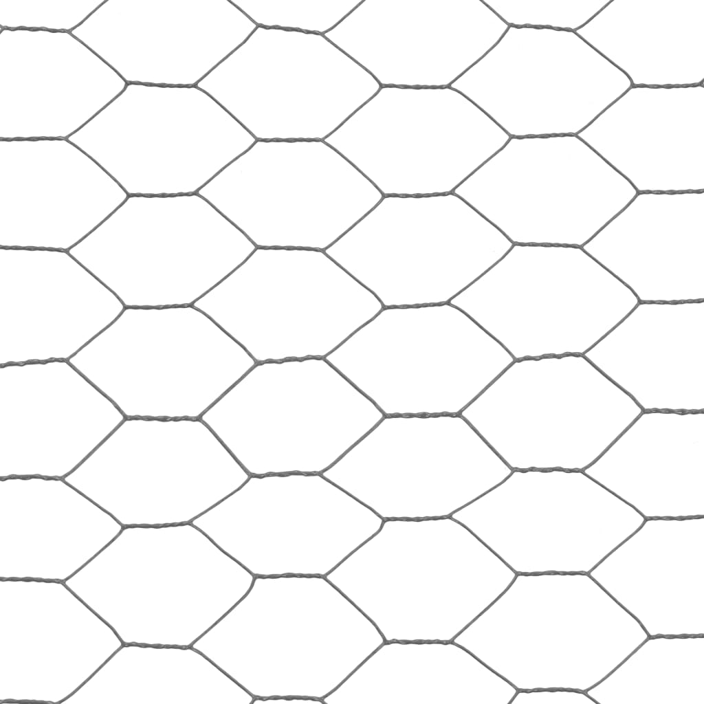 Chicken Wire Fence Steel with PVC Coating 25x1 m Grey- Fence Panels - HomeShopIreland - Home Shop Ireland - Fence Panels - Chicken Wire Fence Steel with PVC Coating 25x1 m Grey