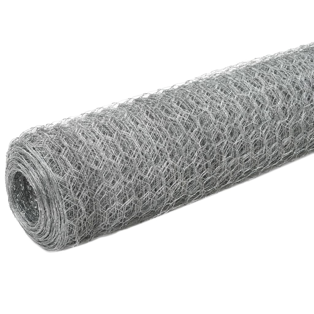 Chicken Wire Fence Galvanised Steel 25x1.2 m Silver- Fence Panels - HomeShopIreland - Home Shop Ireland - Fence Panels - Chicken Wire Fence Galvanised Steel 25x1.2 m Silver