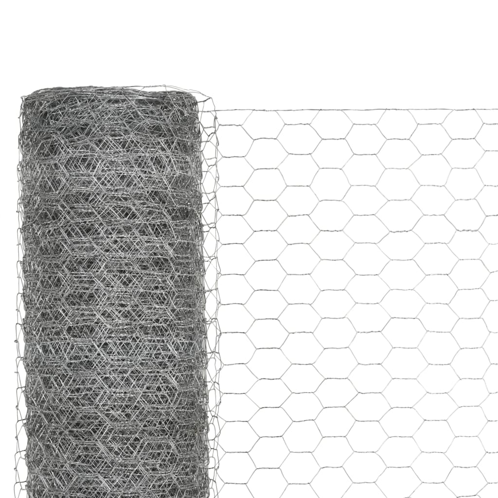 Chicken Wire Fence Galvanised Steel 25x1.2 m Silver- Fence Panels - HomeShopIreland - Home Shop Ireland - Fence Panels - Chicken Wire Fence Galvanised Steel 25x1.2 m Silver