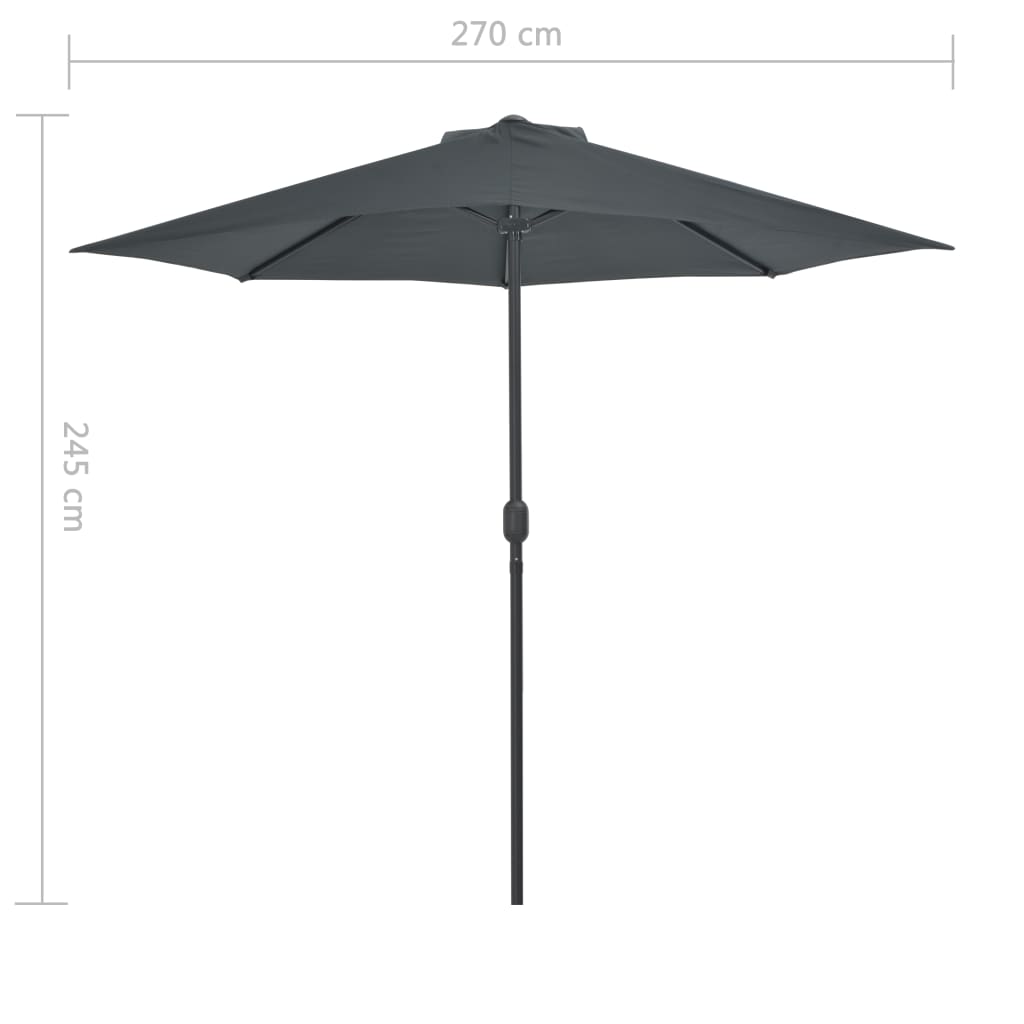 Balcony Parasol with Aluminium Pole Anthracite 270x135 cm Half- Outdoor Umbrellas & Sunshades - HomeShopIreland - Home Shop Ireland - Outdoor Umbrellas & Sunshades - Balcony Parasol with Aluminium Pole Anthracite 270x135 cm Half