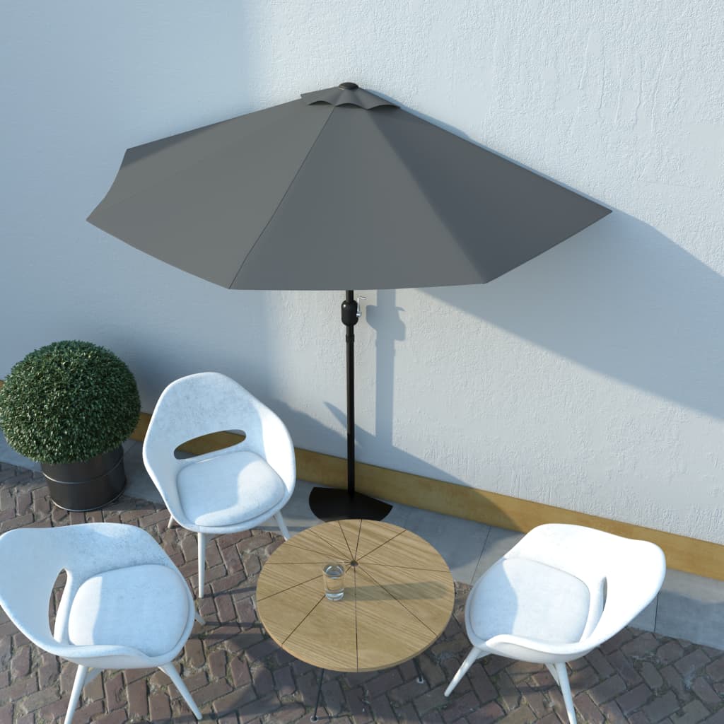 Balcony Parasol with Aluminium Pole Anthracite 270x135 cm Half- Outdoor Umbrellas & Sunshades - HomeShopIreland - Home Shop Ireland - Outdoor Umbrellas & Sunshades - Balcony Parasol with Aluminium Pole Anthracite 270x135 cm Half