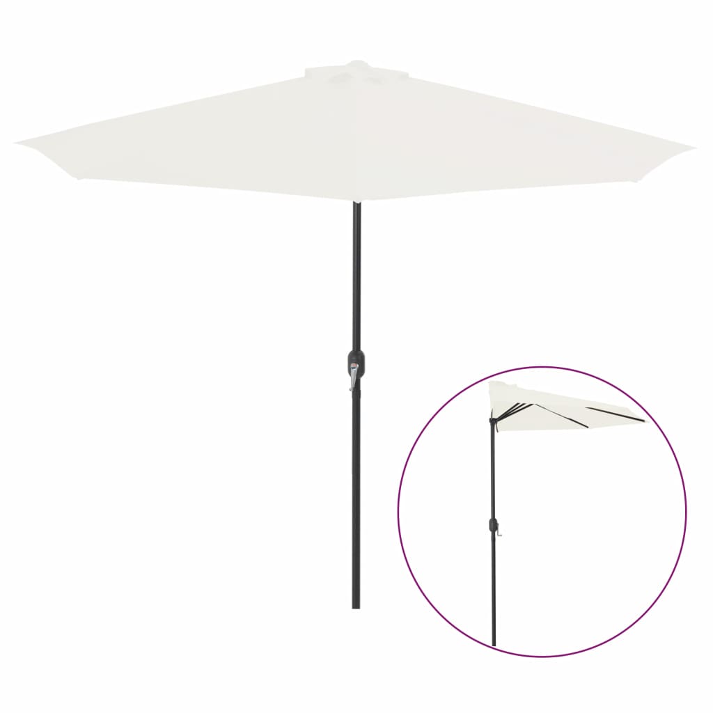Balcony Parasol with Aluminium Pole Sand 300x150 cm Half- Outdoor Umbrellas & Sunshades - HomeShopIreland - Home Shop Ireland - Outdoor Umbrellas & Sunshades - Balcony Parasol with Aluminium Pole Sand 300x150 cm Half