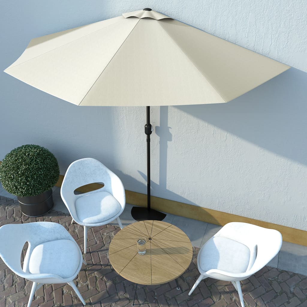 Balcony Parasol with Aluminium Pole Sand 300x150 cm Half- Outdoor Umbrellas & Sunshades - HomeShopIreland - Home Shop Ireland - Outdoor Umbrellas & Sunshades - Balcony Parasol with Aluminium Pole Sand 300x150 cm Half
