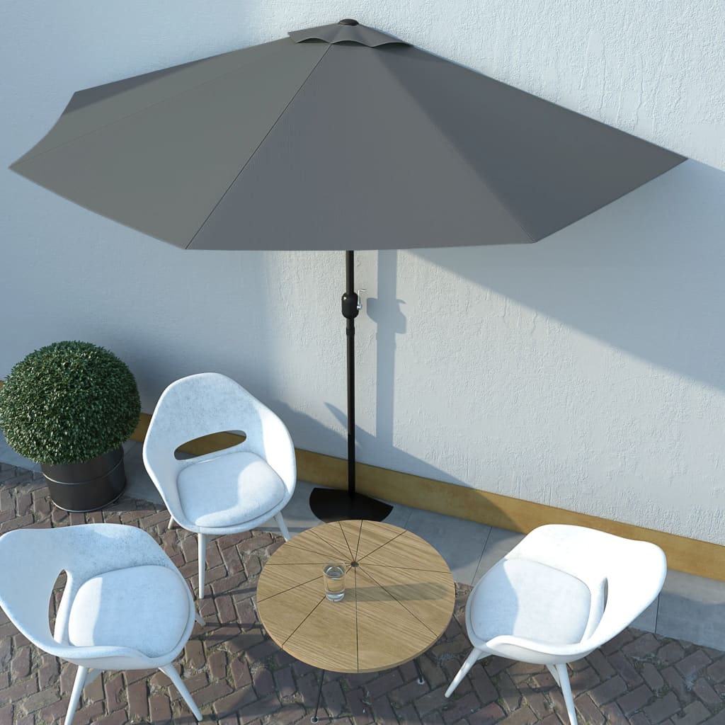 Balcony Parasol with Aluminium Pole Anthracite 300x150 cm Half- Outdoor Umbrellas & Sunshades - HomeShopIreland - Home Shop Ireland - Outdoor Umbrellas & Sunshades - Balcony Parasol with Aluminium Pole Anthracite 300x150 cm Half