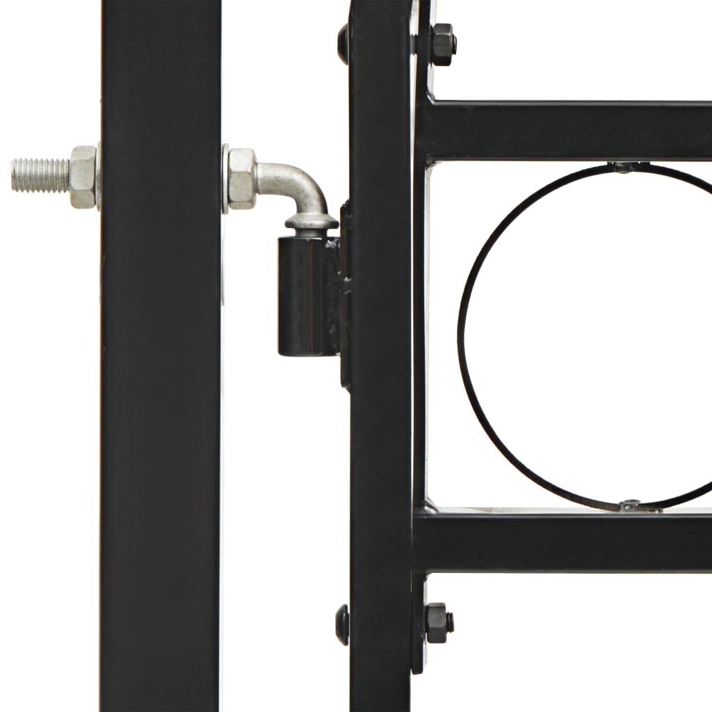 Fence Gate Double Door with Arched Top Steel 300x125 cm Black- Gates - HomeShopIreland - Home Shop Ireland - Gates - Fence Gate Double Door with Arched Top Steel 300x125 cm Black