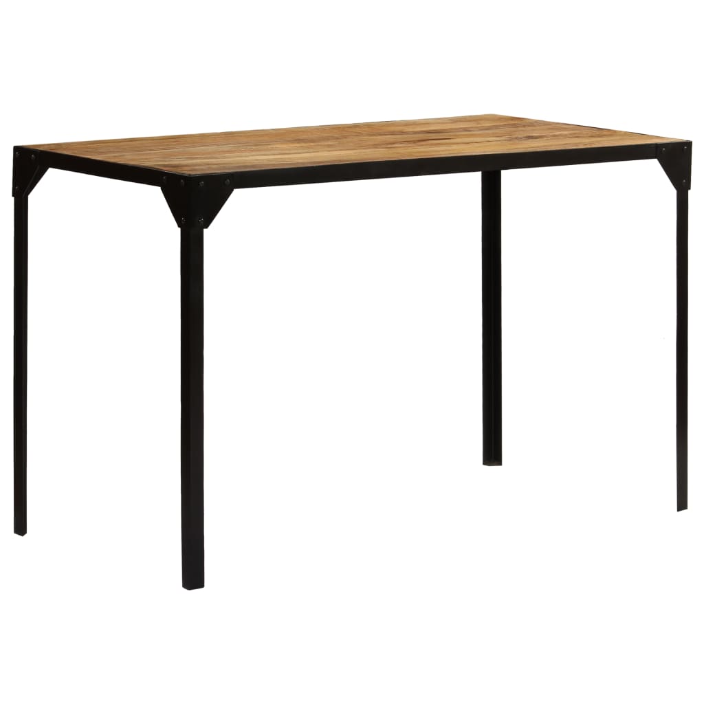 Dining Table Solid Rough Mange Wood and Steel 120 cm- Kitchen & Dining Room Tables - HomeShopIreland - Home Shop Ireland - Kitchen & Dining Room Tables - Dining Table Solid Rough Mange Wood and Steel 120 cm