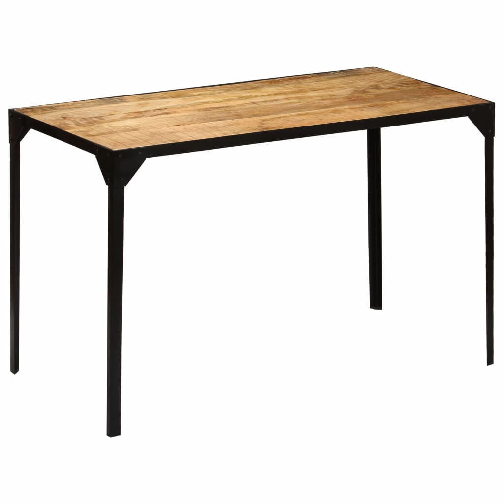 Dining Table Solid Rough Mange Wood and Steel 120 cm- Kitchen & Dining Room Tables - HomeShopIreland - Home Shop Ireland - Kitchen & Dining Room Tables - Dining Table Solid Rough Mange Wood and Steel 120 cm