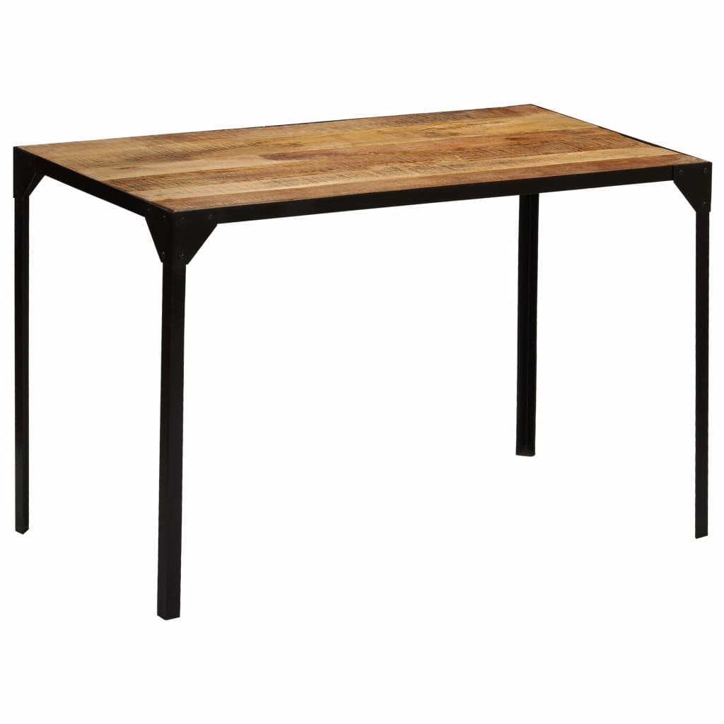 Dining Table Solid Rough Mange Wood and Steel 120 cm- Kitchen & Dining Room Tables - HomeShopIreland - Home Shop Ireland - Kitchen & Dining Room Tables - Dining Table Solid Rough Mange Wood and Steel 120 cm