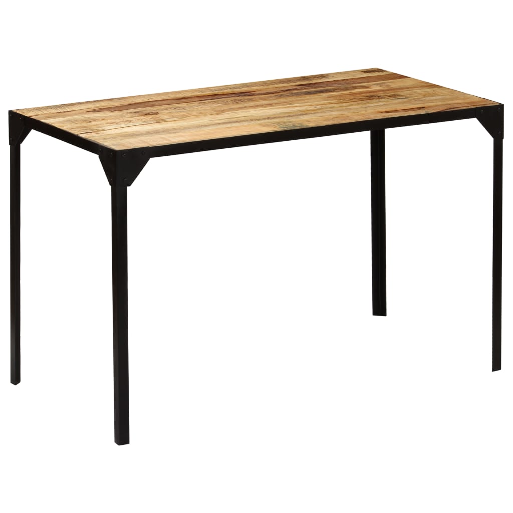 Dining Table Solid Rough Mange Wood and Steel 120 cm- Kitchen & Dining Room Tables - HomeShopIreland - Home Shop Ireland - Kitchen & Dining Room Tables - Dining Table Solid Rough Mange Wood and Steel 120 cm