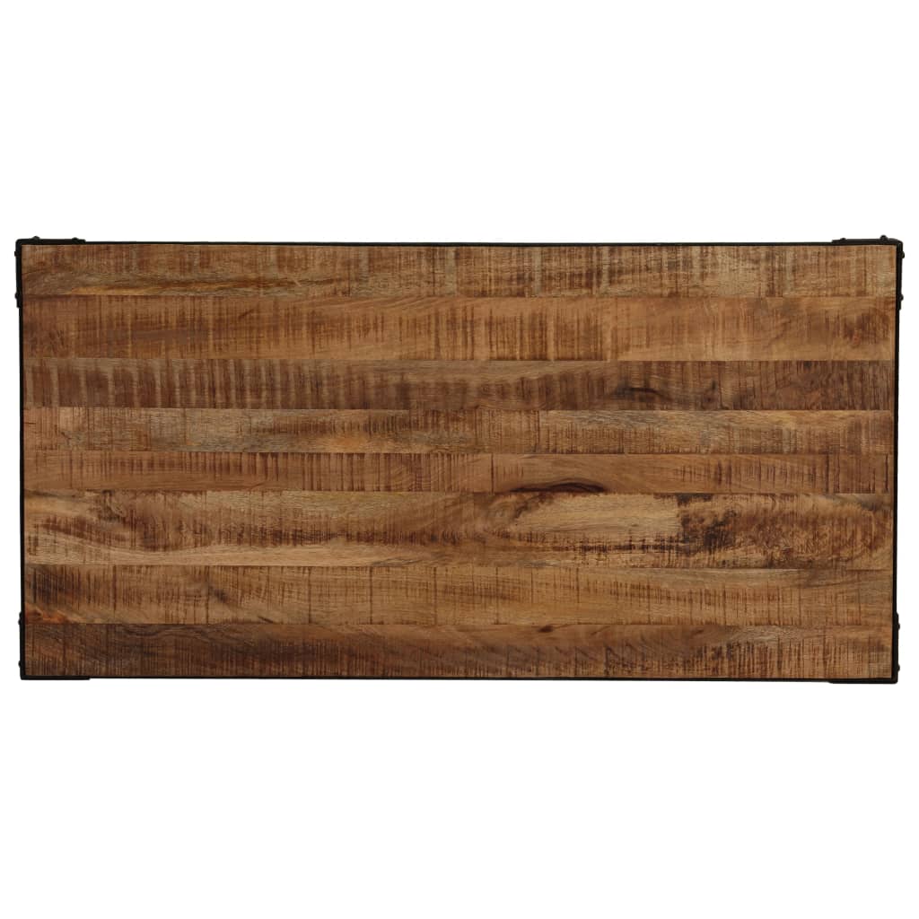 Dining Table Solid Rough Mange Wood and Steel 120 cm- Kitchen & Dining Room Tables - HomeShopIreland - Home Shop Ireland - Kitchen & Dining Room Tables - Dining Table Solid Rough Mange Wood and Steel 120 cm