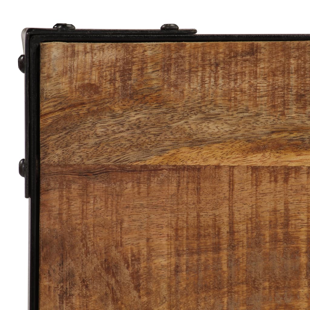 Dining Table Solid Rough Mange Wood and Steel 120 cm- Kitchen & Dining Room Tables - HomeShopIreland - Home Shop Ireland - Kitchen & Dining Room Tables - Dining Table Solid Rough Mange Wood and Steel 120 cm