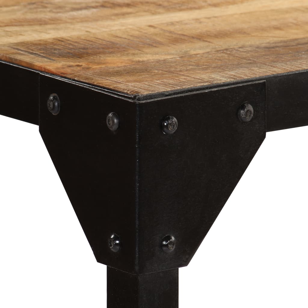 Dining Table Solid Rough Mange Wood and Steel 120 cm- Kitchen & Dining Room Tables - HomeShopIreland - Home Shop Ireland - Kitchen & Dining Room Tables - Dining Table Solid Rough Mange Wood and Steel 120 cm