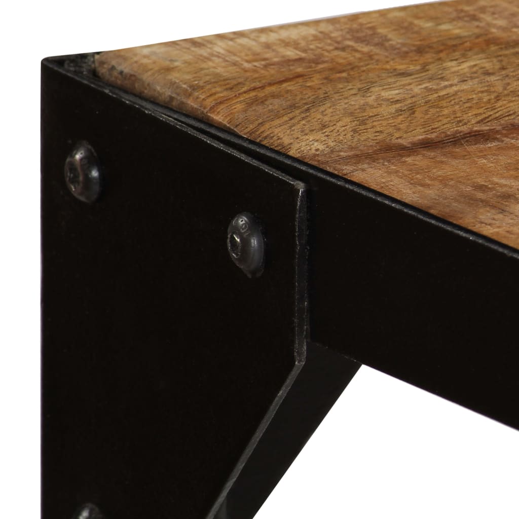 Dining Table Solid Rough Mange Wood and Steel 120 cm- Kitchen & Dining Room Tables - HomeShopIreland - Home Shop Ireland - Kitchen & Dining Room Tables - Dining Table Solid Rough Mange Wood and Steel 120 cm