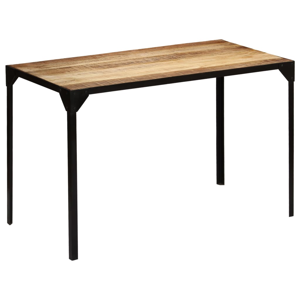 Dining Table Solid Rough Mange Wood and Steel 120 cm- Kitchen & Dining Room Tables - HomeShopIreland - Home Shop Ireland - Kitchen & Dining Room Tables - Dining Table Solid Rough Mange Wood and Steel 120 cm