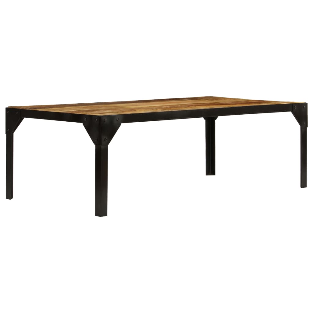 Coffee Table Solid Rough Mango Wood and Steel 110 cm- Coffee Tables - HomeShopIreland - Home Shop Ireland - Coffee Tables - Coffee Table Solid Rough Mango Wood and Steel 110 cm