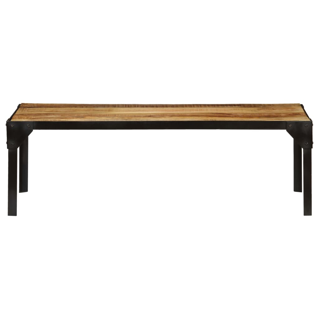 Coffee Table Solid Rough Mango Wood and Steel 110 cm- Coffee Tables - HomeShopIreland - Home Shop Ireland - Coffee Tables - Coffee Table Solid Rough Mango Wood and Steel 110 cm