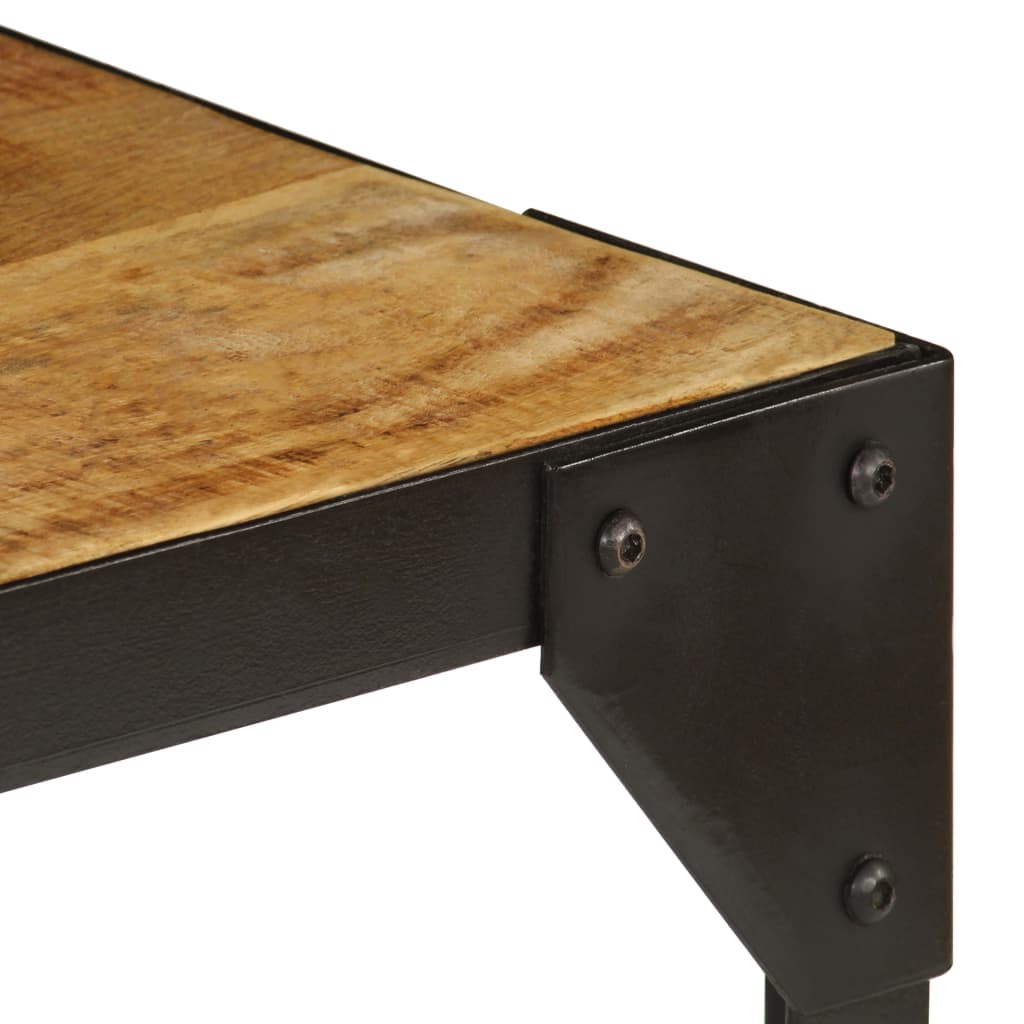 Coffee Table Solid Rough Mango Wood and Steel 110 cm- Coffee Tables - HomeShopIreland - Home Shop Ireland - Coffee Tables - Coffee Table Solid Rough Mango Wood and Steel 110 cm