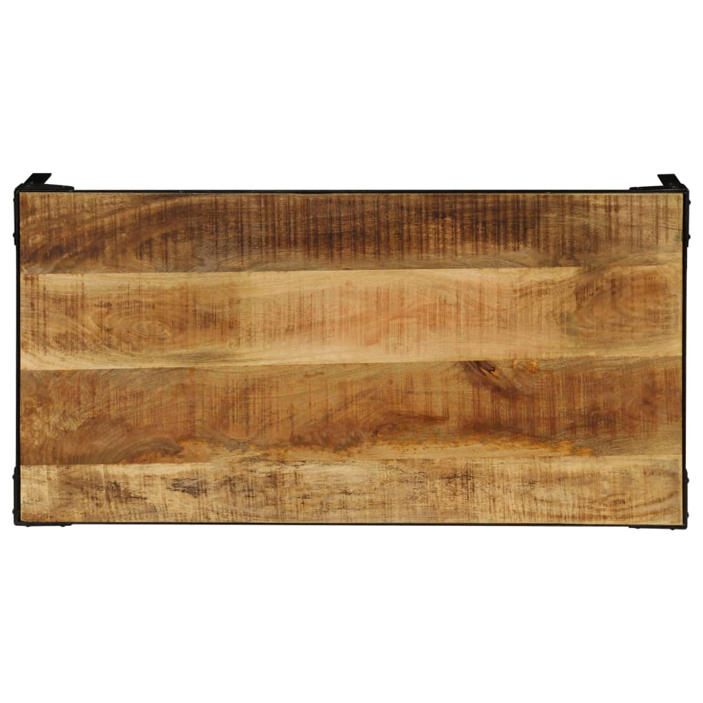 Coffee Table Solid Rough Mango Wood and Steel 110 cm- Coffee Tables - HomeShopIreland - Home Shop Ireland - Coffee Tables - Coffee Table Solid Rough Mango Wood and Steel 110 cm