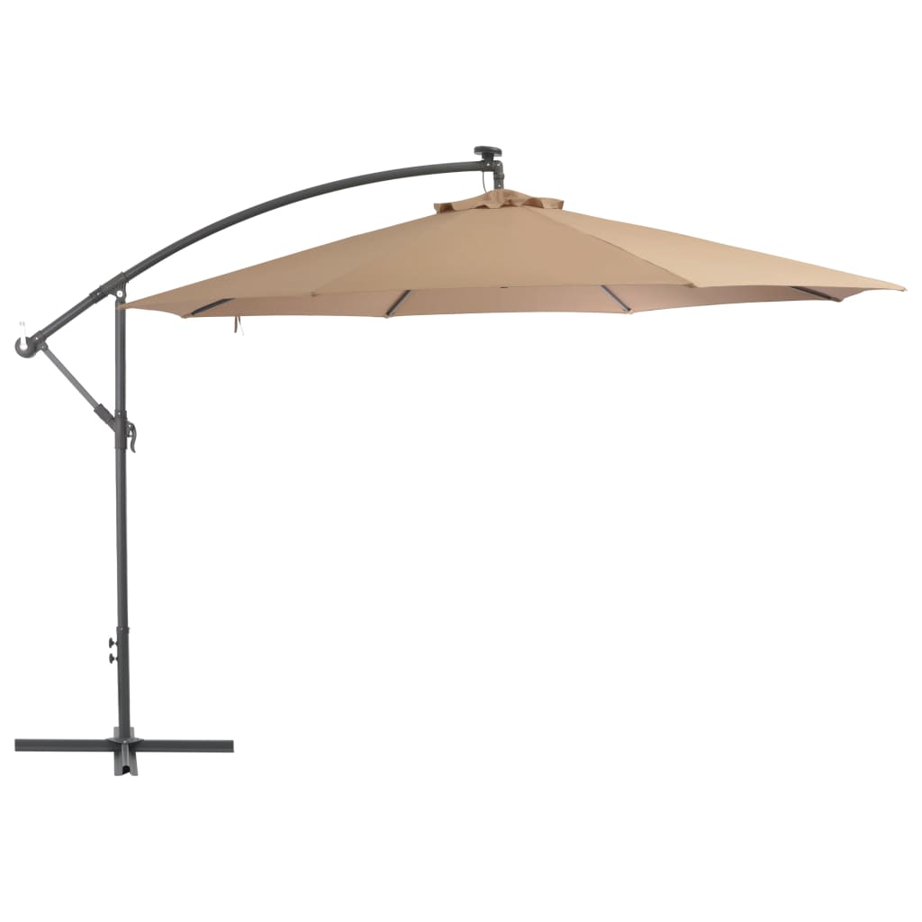 Cantilever Umbrella with Aluminium Pole 350 cm Taupe- Outdoor Umbrellas & Sunshades - HomeShopIreland - Home Shop Ireland - Outdoor Umbrellas & Sunshades - Cantilever Umbrella with Aluminium Pole 350 cm Taupe