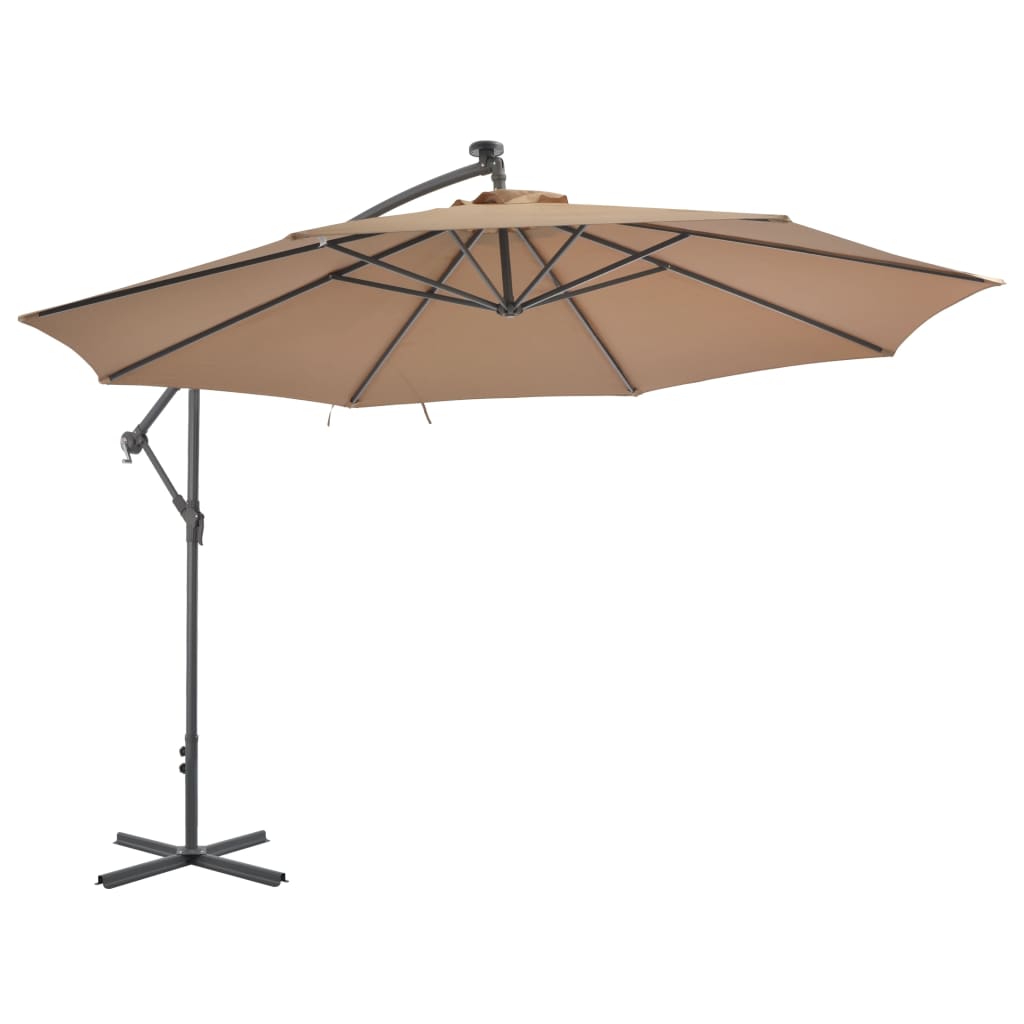 Cantilever Umbrella with Aluminium Pole 350 cm Taupe- Outdoor Umbrellas & Sunshades - HomeShopIreland - Home Shop Ireland - Outdoor Umbrellas & Sunshades - Cantilever Umbrella with Aluminium Pole 350 cm Taupe