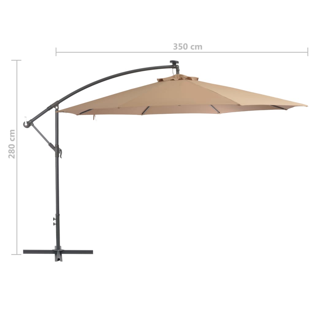 Cantilever Umbrella with Aluminium Pole 350 cm Taupe- Outdoor Umbrellas & Sunshades - HomeShopIreland - Home Shop Ireland - Outdoor Umbrellas & Sunshades - Cantilever Umbrella with Aluminium Pole 350 cm Taupe
