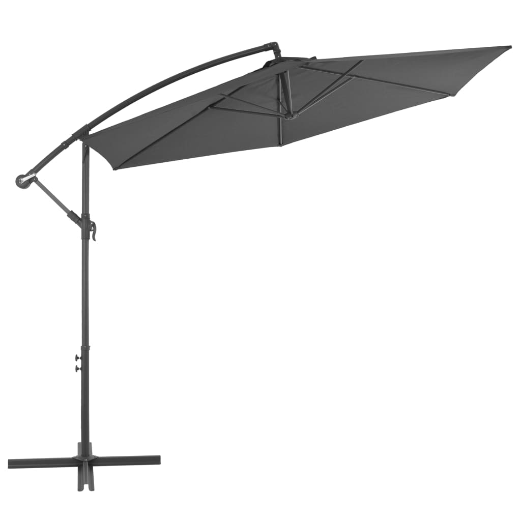 Cantilever Umbrella with Aluminium Pole 300 cm Anthracite- Outdoor Umbrellas & Sunshades - HomeShopIreland - Home Shop Ireland - Outdoor Umbrellas & Sunshades - Cantilever Umbrella with Aluminium Pole 300 cm Anthracite