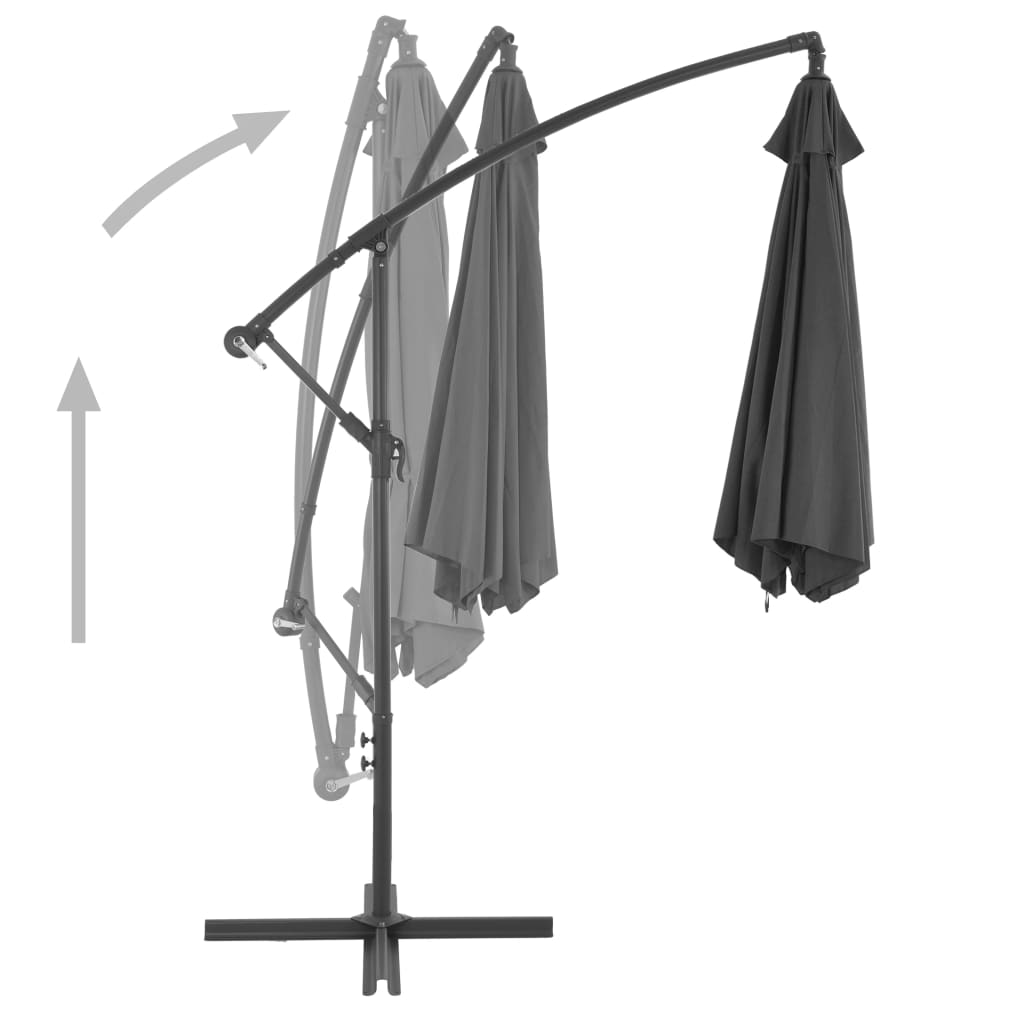 Cantilever Umbrella with Aluminium Pole 300 cm Anthracite- Outdoor Umbrellas & Sunshades - HomeShopIreland - Home Shop Ireland - Outdoor Umbrellas & Sunshades - Cantilever Umbrella with Aluminium Pole 300 cm Anthracite