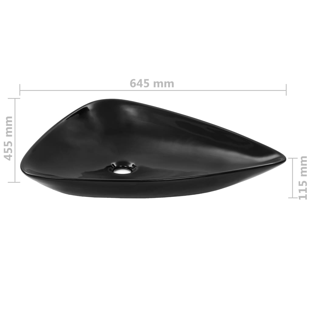 Basin Ceramic Black Triangle 645x455x115 mm- Bathroom Basins - HomeShopIreland - Home Shop Ireland - Bathroom Basins - Basin Ceramic Black Triangle 645x455x115 mm