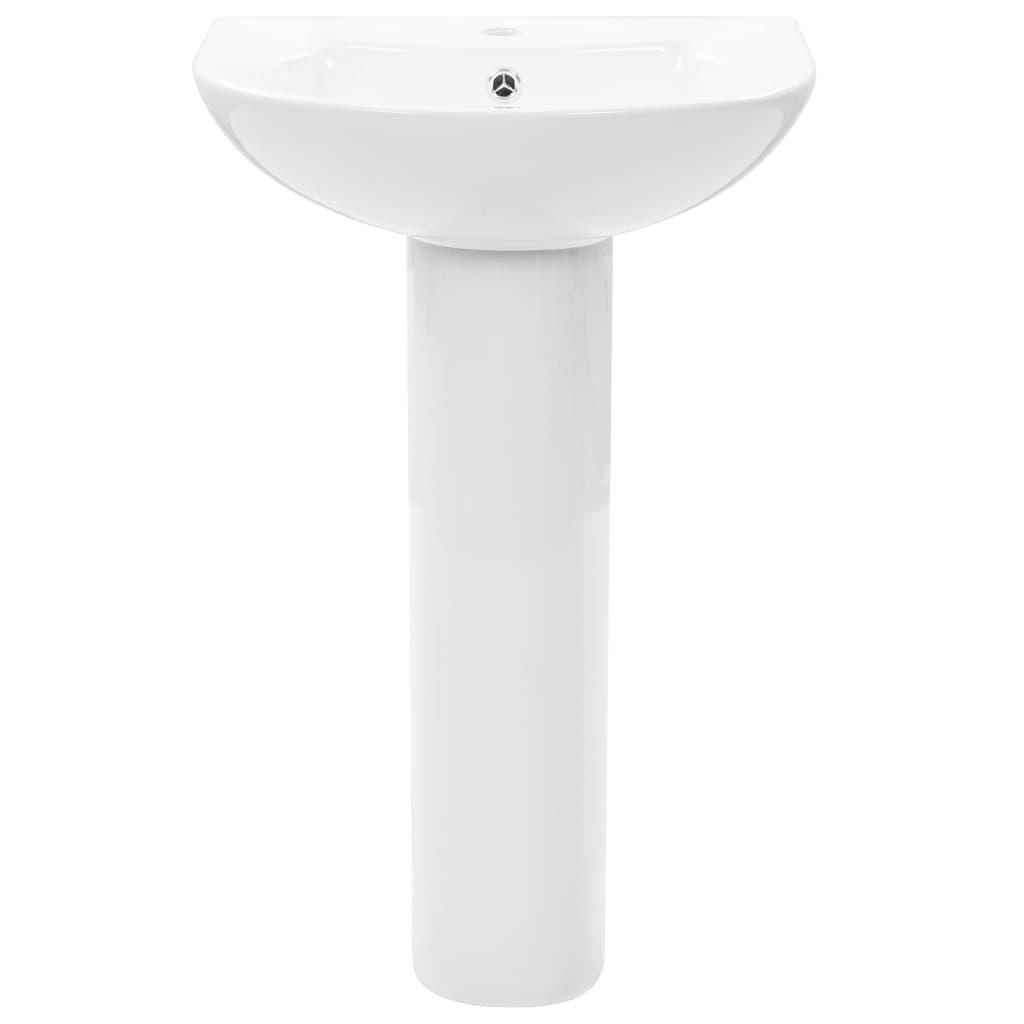 Freestanding Basin with Pedestal Ceramic White 520x440x190 mm- Bathroom Basins - HomeShopIreland - Home Shop Ireland - Bathroom Basins - Freestanding Basin with Pedestal Ceramic White 520x440x190 mm