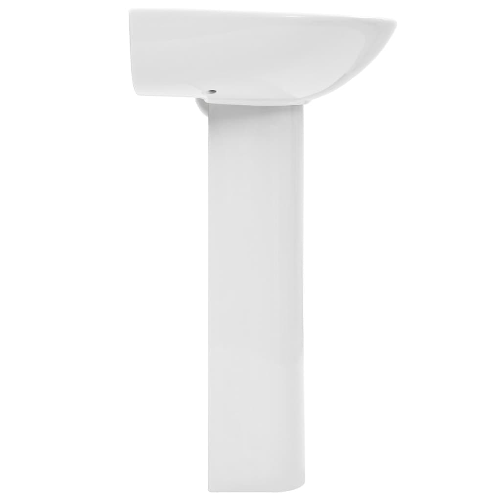 Freestanding Basin with Pedestal Ceramic White 520x440x190 mm- Bathroom Basins - HomeShopIreland - Home Shop Ireland - Bathroom Basins - Freestanding Basin with Pedestal Ceramic White 520x440x190 mm