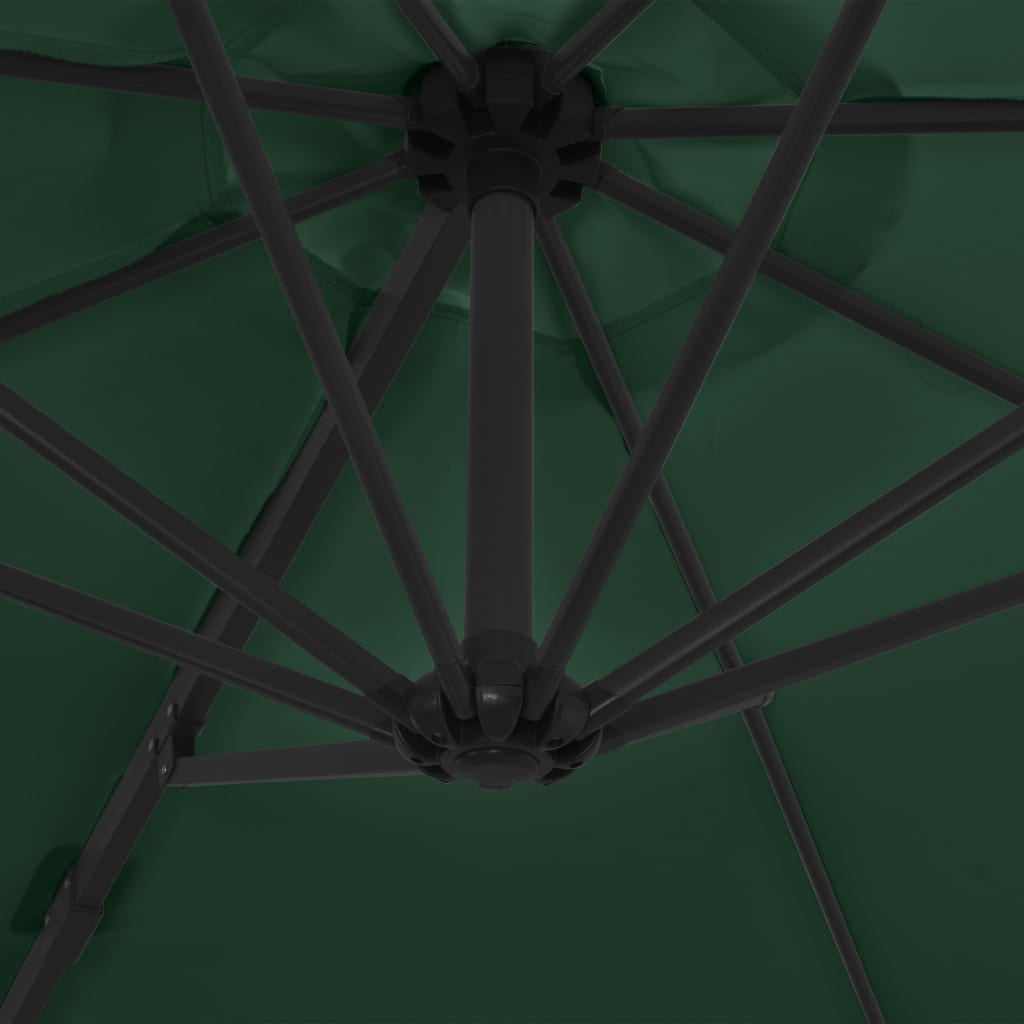 Cantilever Umbrella with Steel Pole Green 300 cm- Outdoor Umbrellas & Sunshades - HomeShopIreland - Home Shop Ireland - Outdoor Umbrellas & Sunshades - Cantilever Umbrella with Steel Pole Green 300 cm