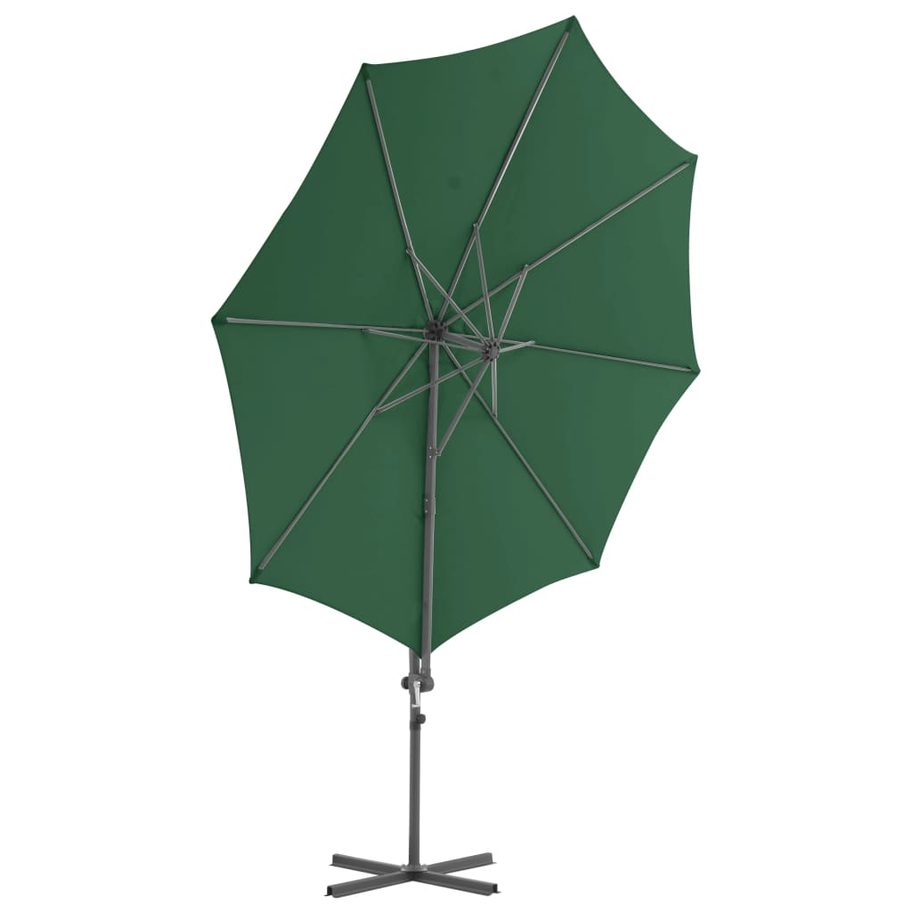 Cantilever Umbrella with Steel Pole Green 300 cm- Outdoor Umbrellas & Sunshades - HomeShopIreland - Home Shop Ireland - Outdoor Umbrellas & Sunshades - Cantilever Umbrella with Steel Pole Green 300 cm