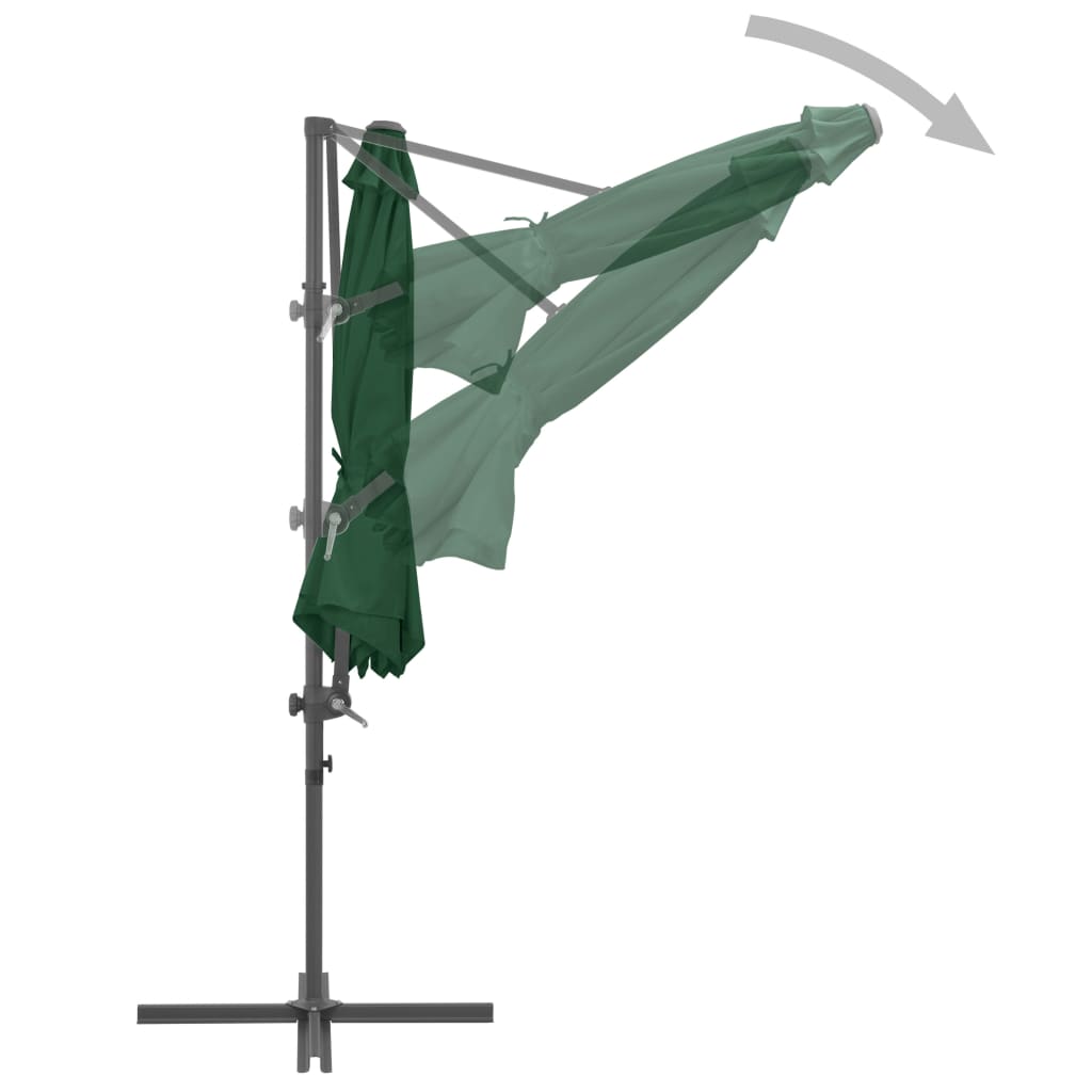 Cantilever Umbrella with Steel Pole Green 300 cm- Outdoor Umbrellas & Sunshades - HomeShopIreland - Home Shop Ireland - Outdoor Umbrellas & Sunshades - Cantilever Umbrella with Steel Pole Green 300 cm
