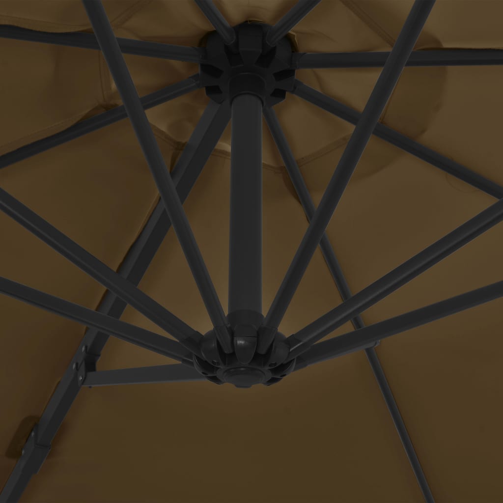 Cantilever Umbrella with Steel Pole Taupe 300 cm- Outdoor Umbrellas & Sunshades - HomeShopIreland - Home Shop Ireland - Outdoor Umbrellas & Sunshades - Cantilever Umbrella with Steel Pole Taupe 300 cm