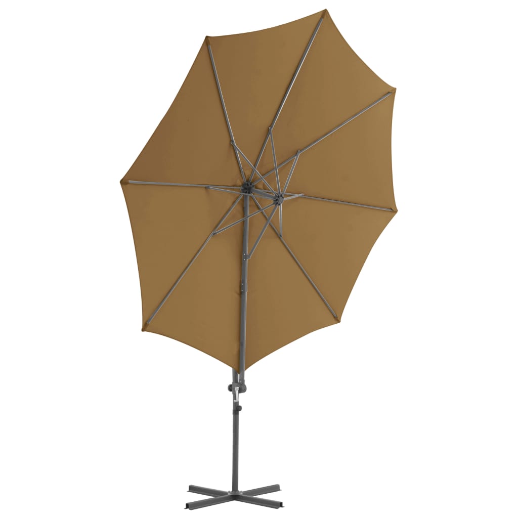 Cantilever Umbrella with Steel Pole Taupe 300 cm- Outdoor Umbrellas & Sunshades - HomeShopIreland - Home Shop Ireland - Outdoor Umbrellas & Sunshades - Cantilever Umbrella with Steel Pole Taupe 300 cm