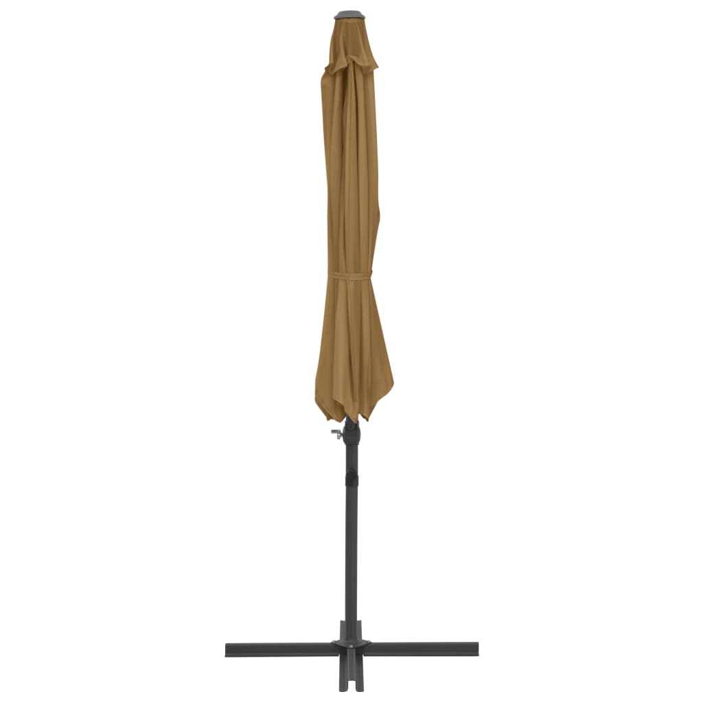 Cantilever Umbrella with Steel Pole Taupe 300 cm- Outdoor Umbrellas & Sunshades - HomeShopIreland - Home Shop Ireland - Outdoor Umbrellas & Sunshades - Cantilever Umbrella with Steel Pole Taupe 300 cm