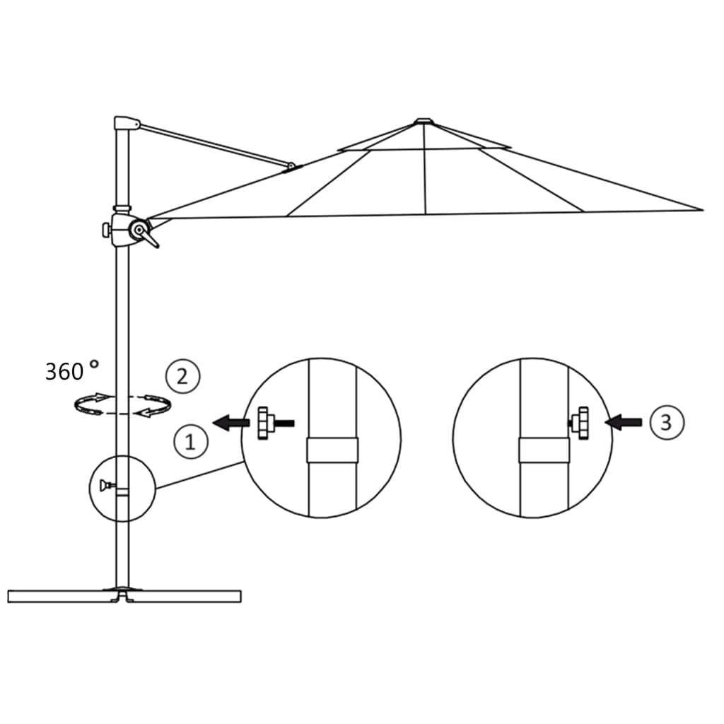 Cantilever Umbrella with Steel Pole Taupe 300 cm- Outdoor Umbrellas & Sunshades - HomeShopIreland - Home Shop Ireland - Outdoor Umbrellas & Sunshades - Cantilever Umbrella with Steel Pole Taupe 300 cm