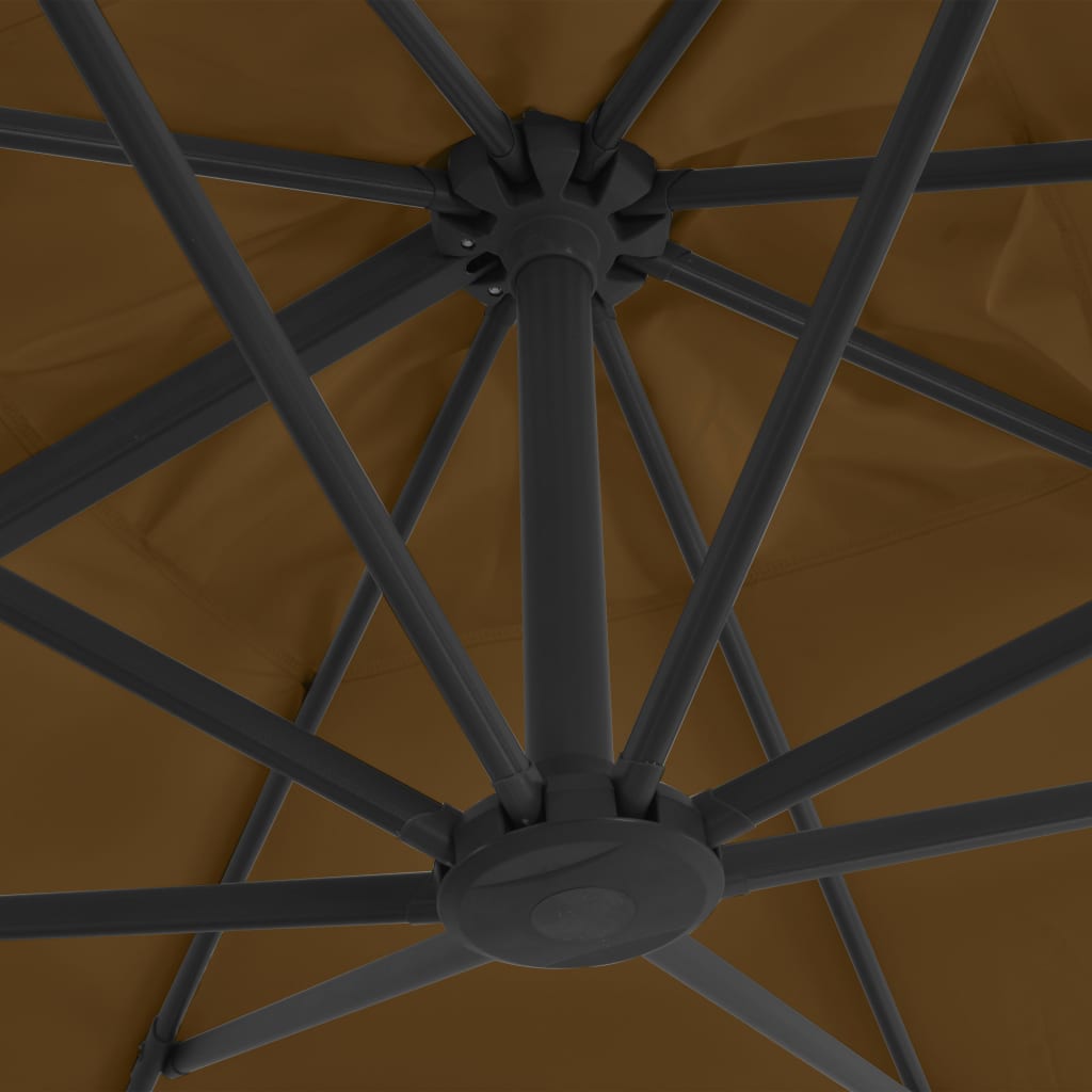 Cantilever Umbrella with Aluminium Pole 300x300 cm Taupe- Outdoor Umbrellas & Sunshades - HomeShopIreland - Home Shop Ireland - Outdoor Umbrellas & Sunshades - Cantilever Umbrella with Aluminium Pole 300x300 cm Taupe