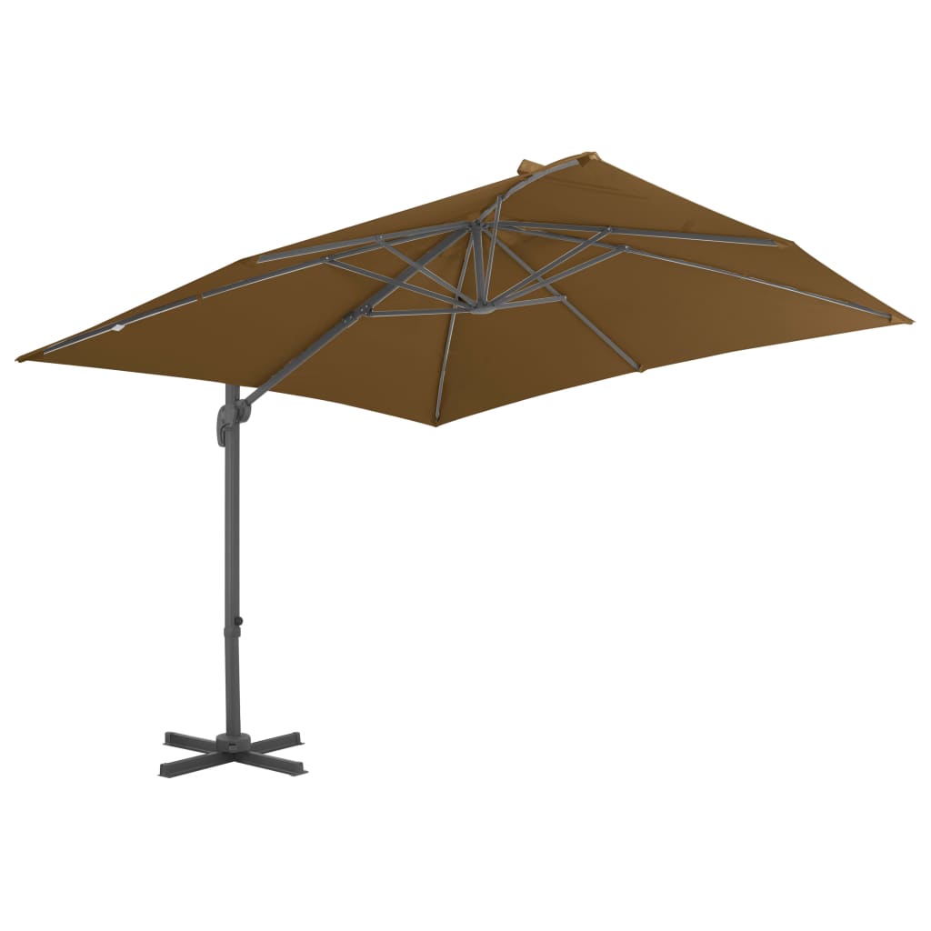 Cantilever Umbrella with Aluminium Pole 300x300 cm Taupe- Outdoor Umbrellas & Sunshades - HomeShopIreland - Home Shop Ireland - Outdoor Umbrellas & Sunshades - Cantilever Umbrella with Aluminium Pole 300x300 cm Taupe
