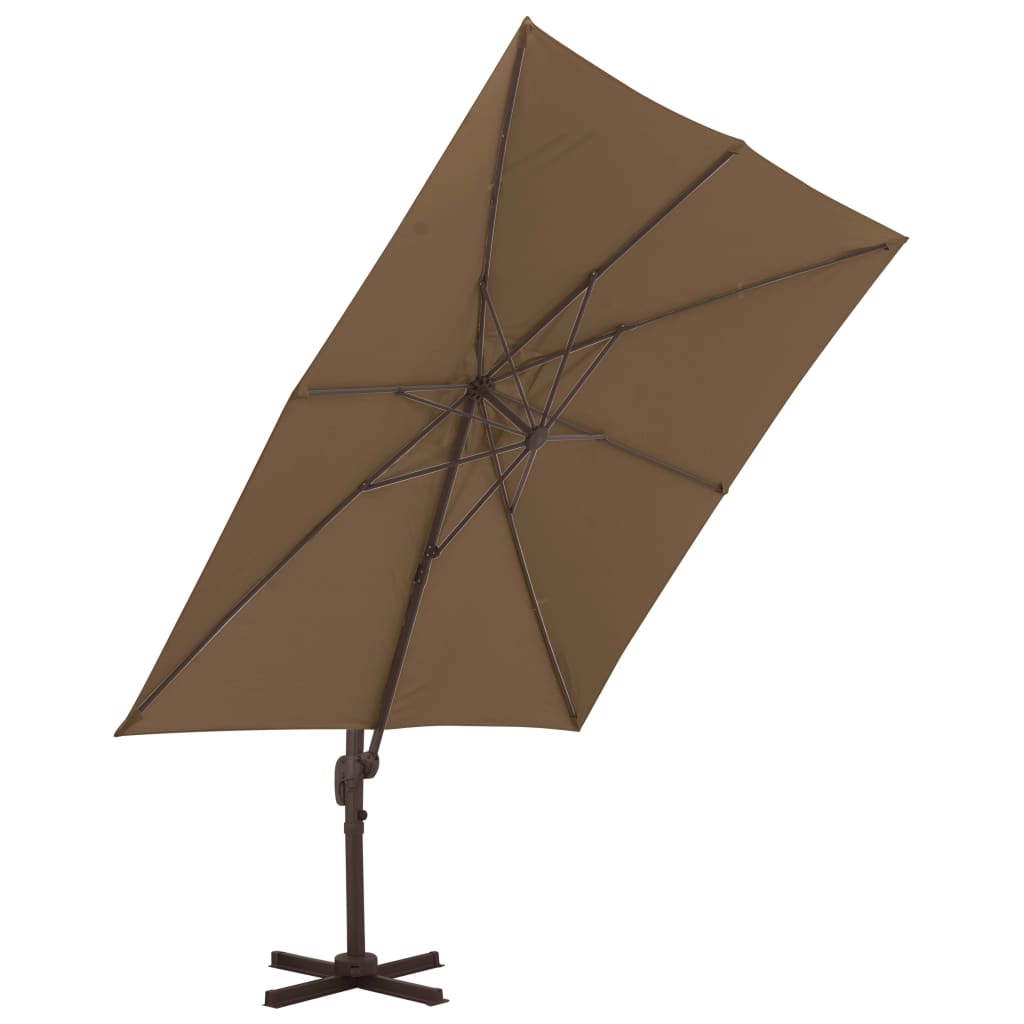 Cantilever Umbrella with Aluminium Pole 300x300 cm Taupe- Outdoor Umbrellas & Sunshades - HomeShopIreland - Home Shop Ireland - Outdoor Umbrellas & Sunshades - Cantilever Umbrella with Aluminium Pole 300x300 cm Taupe