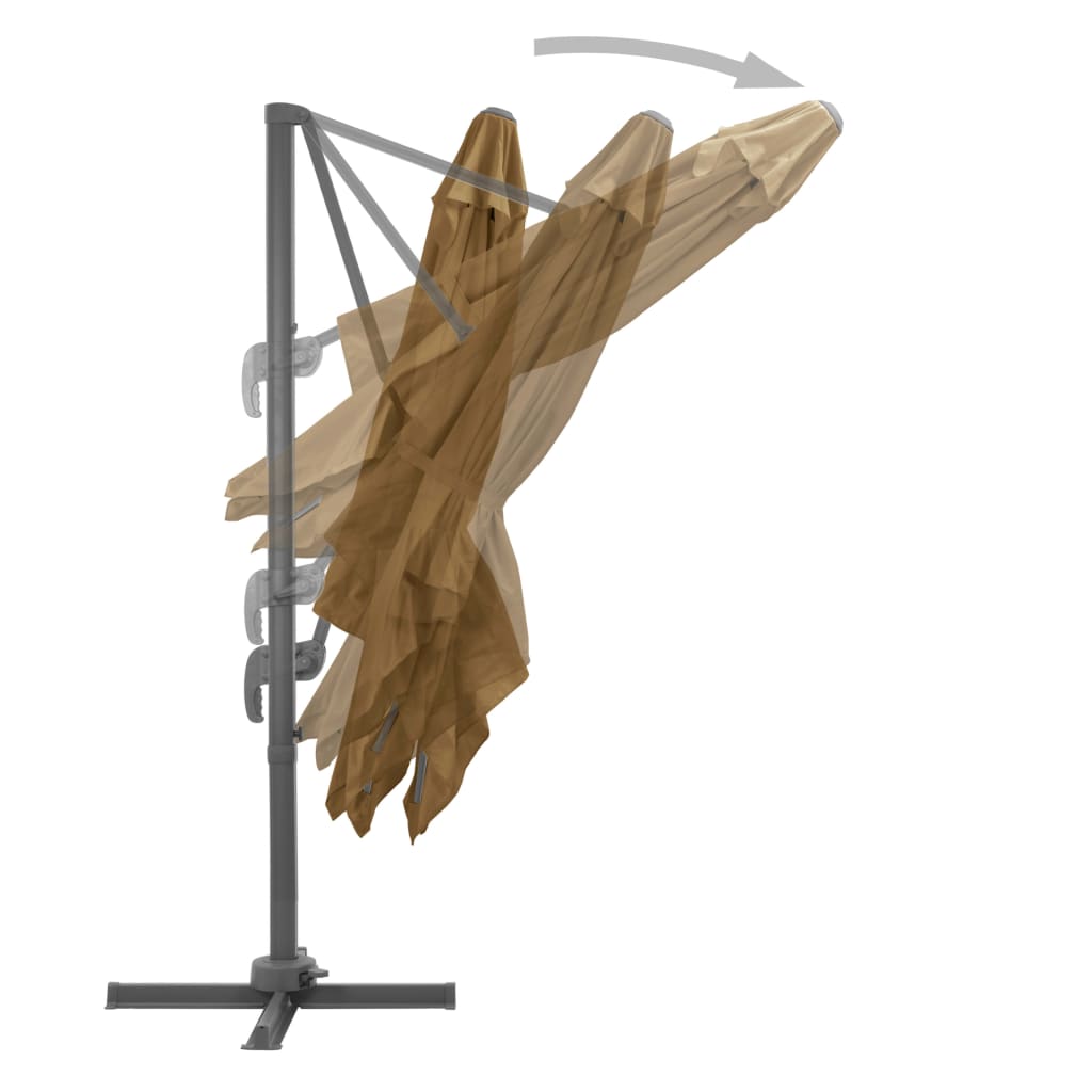 Cantilever Umbrella with Aluminium Pole 300x300 cm Taupe- Outdoor Umbrellas & Sunshades - HomeShopIreland - Home Shop Ireland - Outdoor Umbrellas & Sunshades - Cantilever Umbrella with Aluminium Pole 300x300 cm Taupe