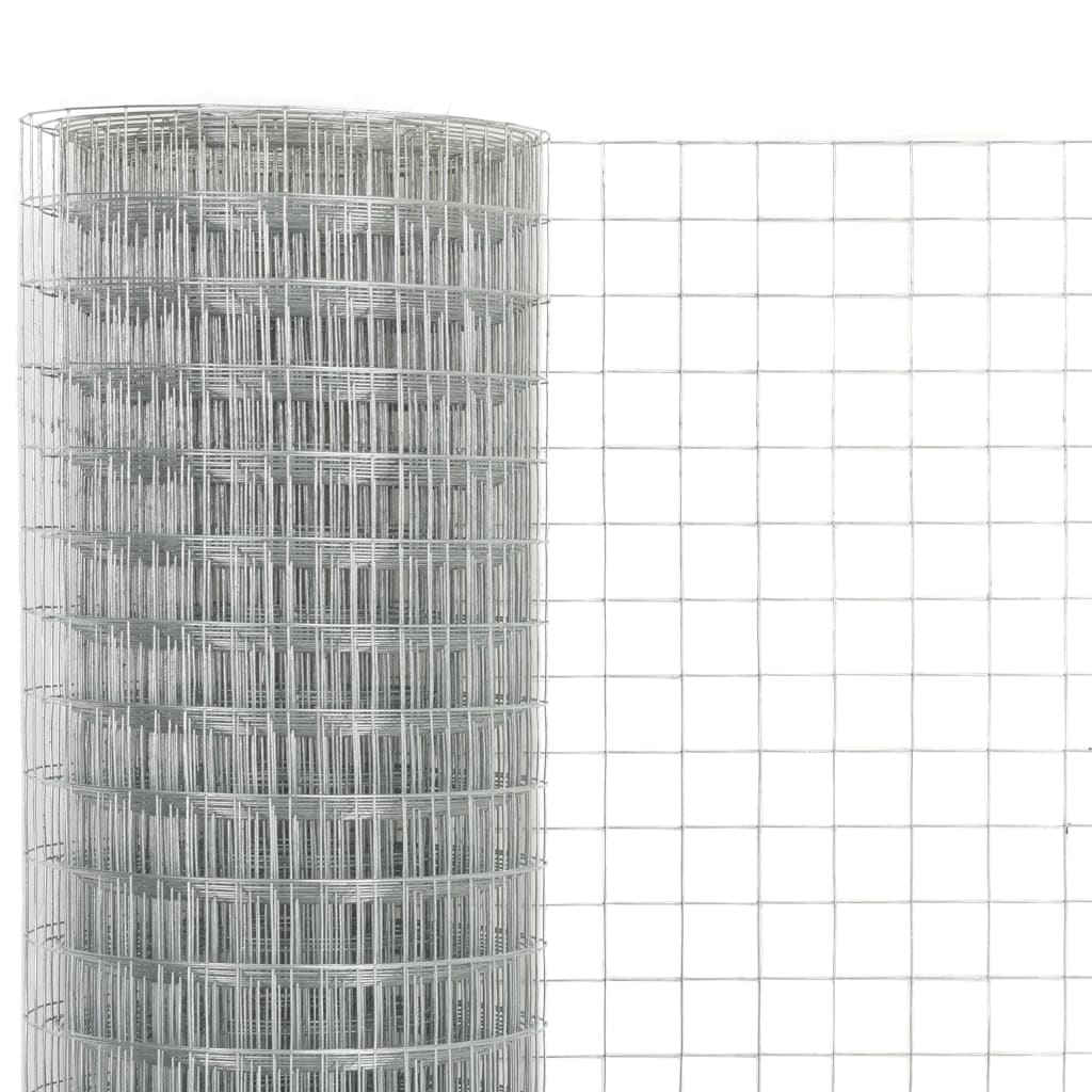 Chicken Wire Fence Galvanised Steel 25x0.5 m Silver- Fence Panels - HomeShopIreland - Home Shop Ireland - Fence Panels - Chicken Wire Fence Galvanised Steel 25x0.5 m Silver