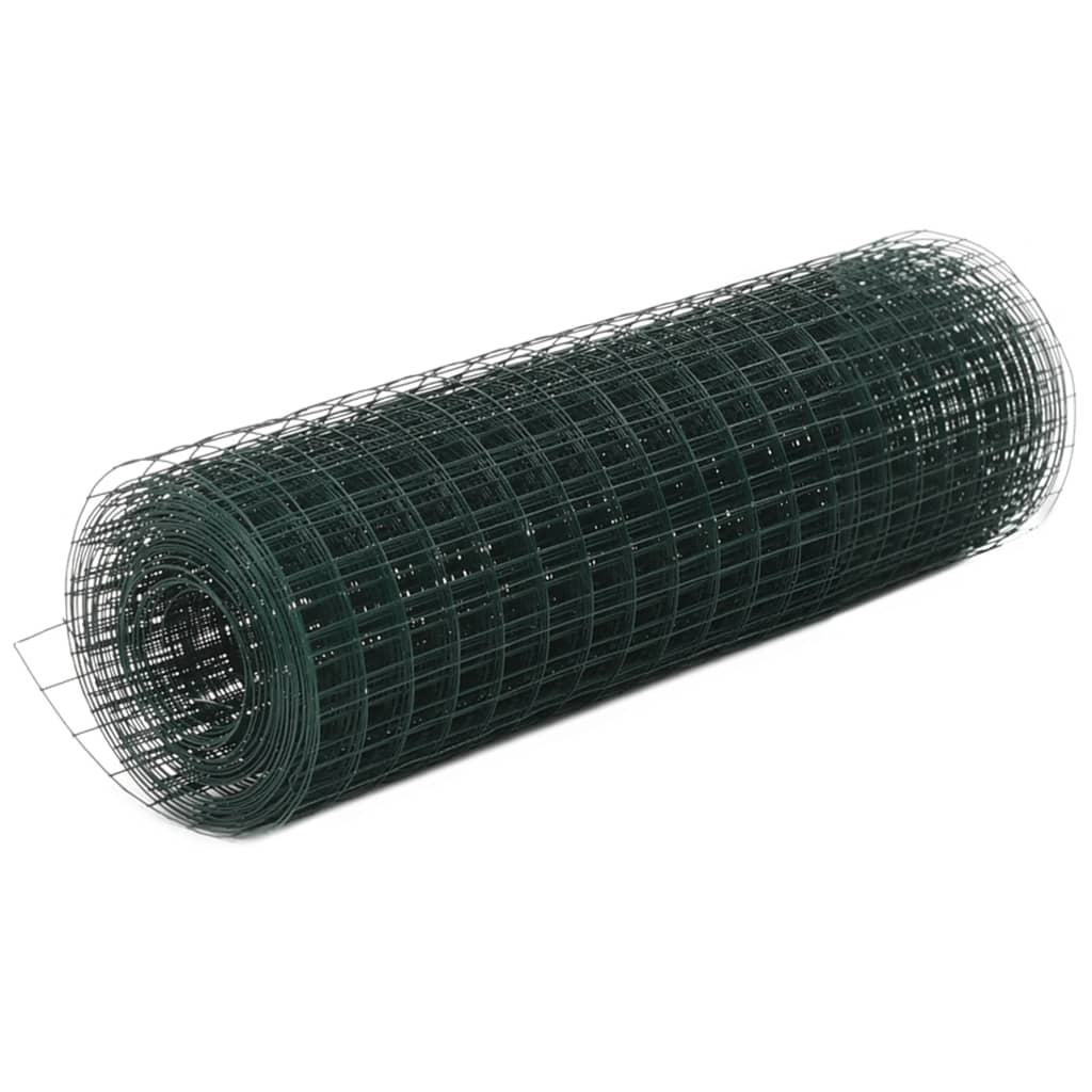Chicken Wire Fence Steel with PVC Coating 25x0.5 m Green- Fence Panels - HomeShopIreland - Home Shop Ireland - Fence Panels - Chicken Wire Fence Steel with PVC Coating 25x0.5 m Green