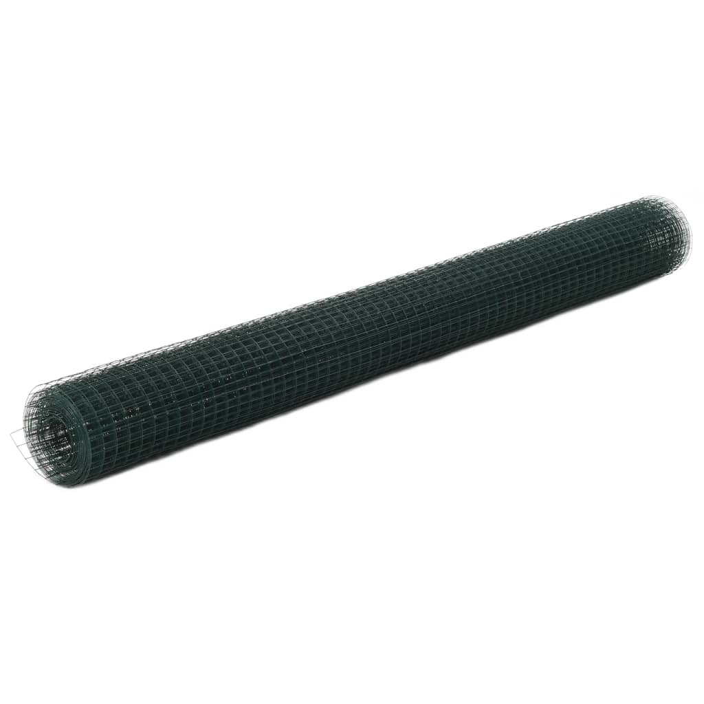 Chicken Wire Fence Steel with PVC Coating 25x1.5 m Green- Fence Panels - HomeShopIreland - Home Shop Ireland - Fence Panels - Chicken Wire Fence Steel with PVC Coating 25x1.5 m Green