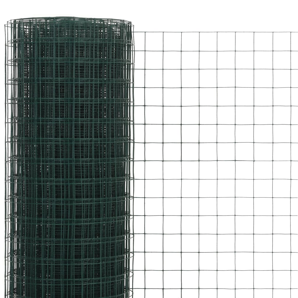 Chicken Wire Fence Steel with PVC Coating 25x1.5 m Green- Fence Panels - HomeShopIreland - Home Shop Ireland - Fence Panels - Chicken Wire Fence Steel with PVC Coating 25x1.5 m Green