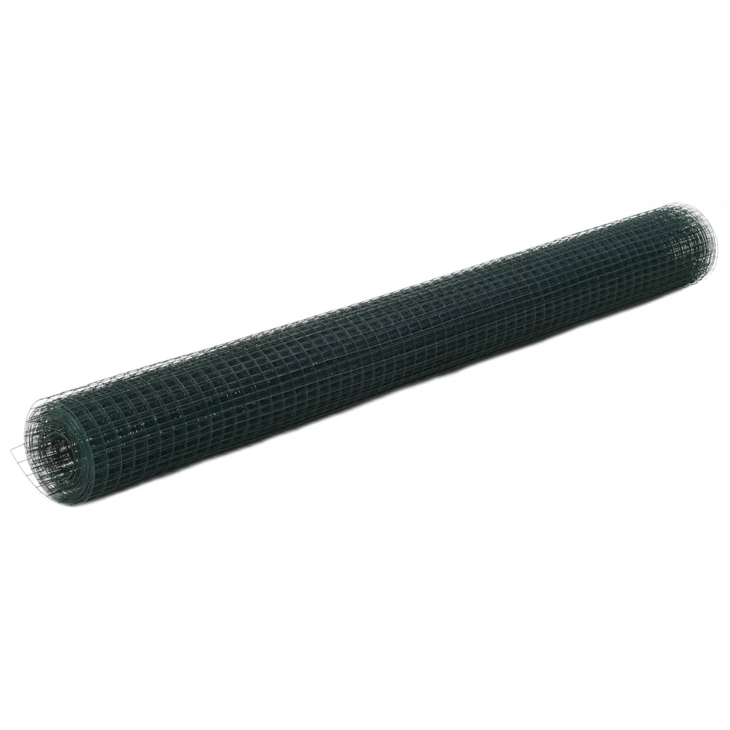 Chicken Wire Fence Steel with PVC Coating 25x1.5 m Green- Fence Panels - HomeShopIreland - Home Shop Ireland - Fence Panels - Chicken Wire Fence Steel with PVC Coating 25x1.5 m Green