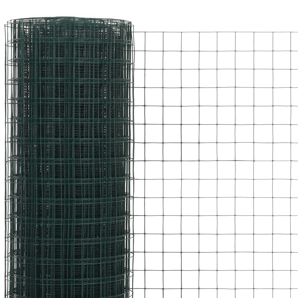 Chicken Wire Fence Steel with PVC Coating 25x1.5 m Green- Fence Panels - HomeShopIreland - Home Shop Ireland - Fence Panels - Chicken Wire Fence Steel with PVC Coating 25x1.5 m Green